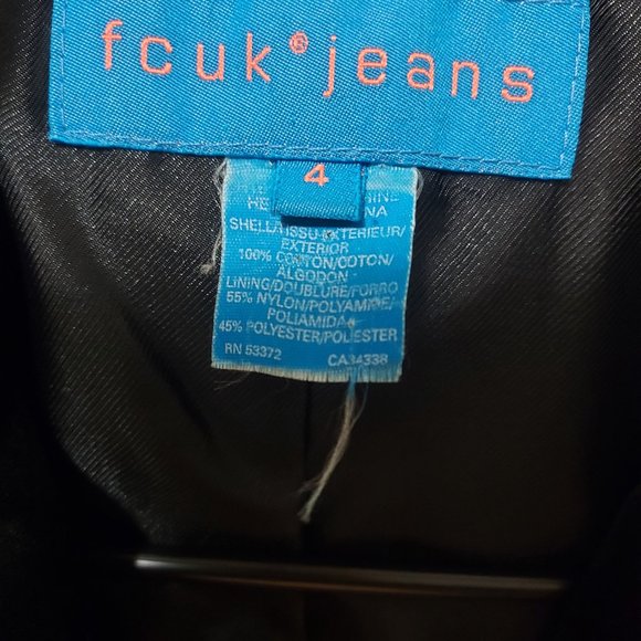 RARE Vintage100% Shell cotton Fcuk Jeans Black Dinner Blazer. - Picture 5 of 7